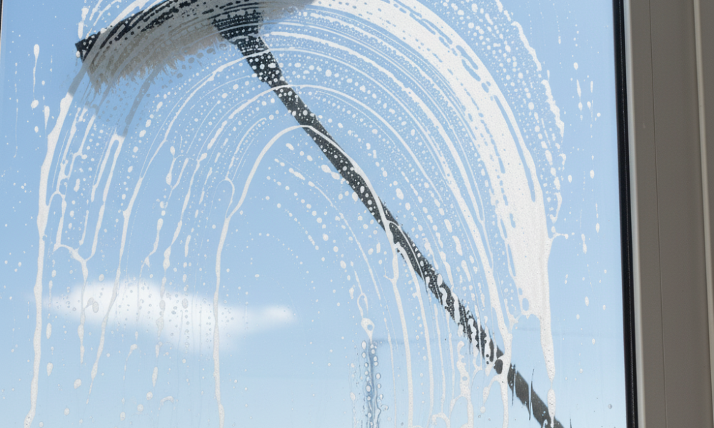 Udvendig vinduespudsning med langt skaft i Silkeborg og omegn